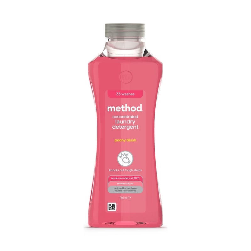 Method Laundry Liquid, Revives Colors & Fights Stains, Fresh Peony Scent, 33 Washes - 990 ml - Image 1